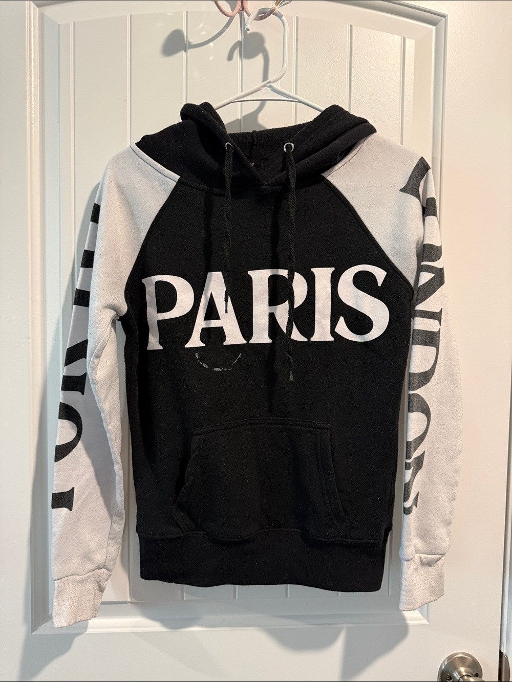 Love Black and White 'PARIS' Zip-Up Sweater Hoodie